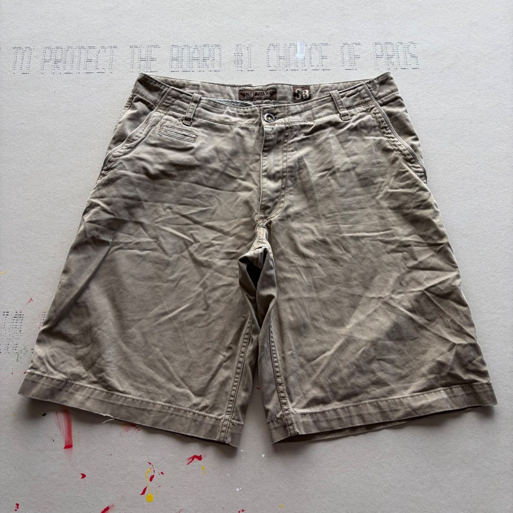 Y2K Old Navy Chino Shorts 33 Khaki Tan Baggy Skater Surf
